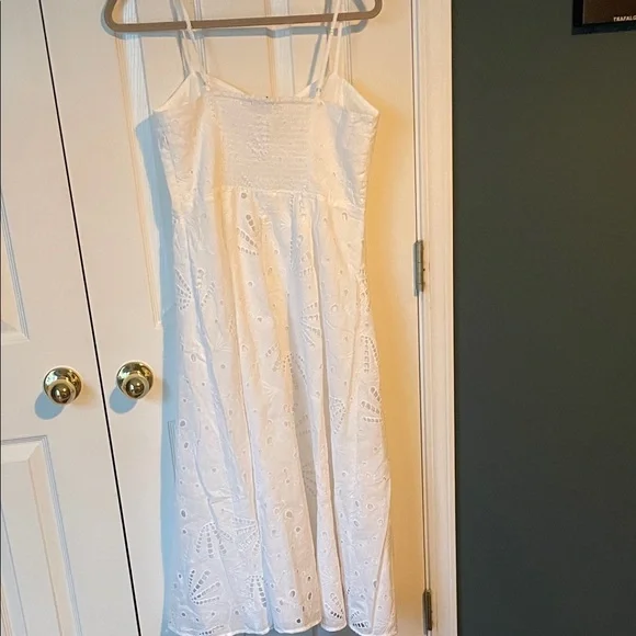LOFT White Eyelet Midi Dress - Picture 3 of 3